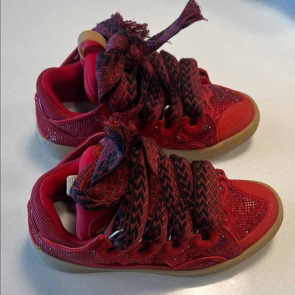 Lanvin Curb Rhinestone Sneakers Red - Picture 7 of 15